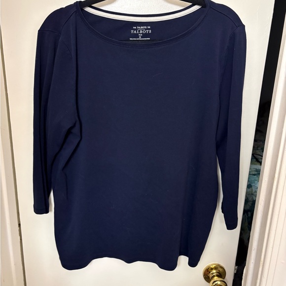 Talbots Women's Classic Navy Blouse - Picture 2 of 4